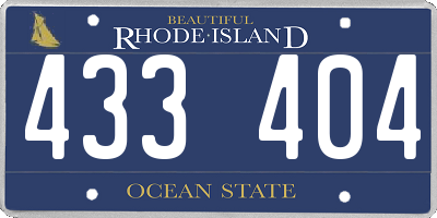 RI license plate 433404