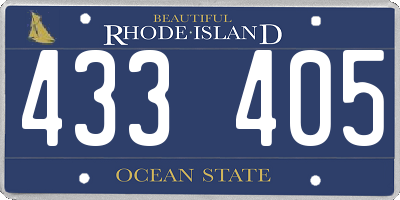 RI license plate 433405