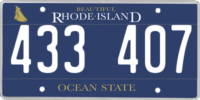 RI license plate 433407