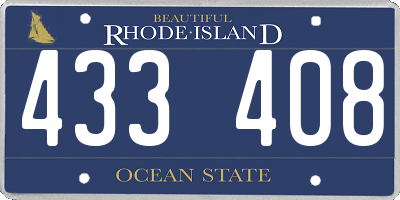 RI license plate 433408