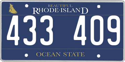 RI license plate 433409