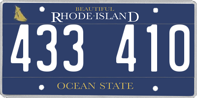 RI license plate 433410