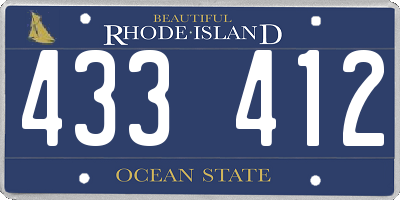 RI license plate 433412