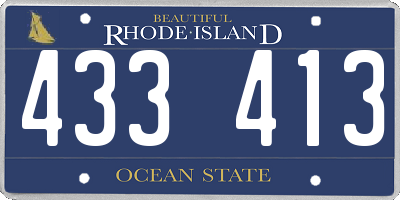 RI license plate 433413