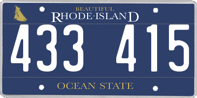 RI license plate 433415