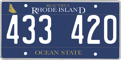 RI license plate 433420