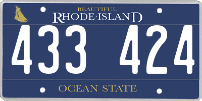 RI license plate 433424