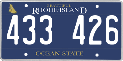 RI license plate 433426