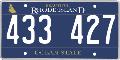 RI license plate 433427