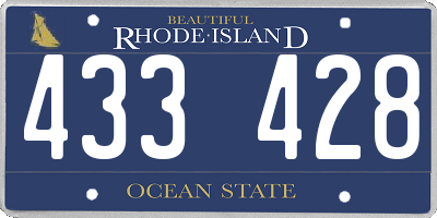 RI license plate 433428
