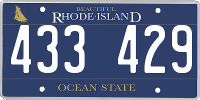 RI license plate 433429