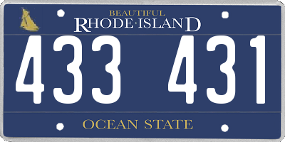 RI license plate 433431
