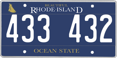 RI license plate 433432