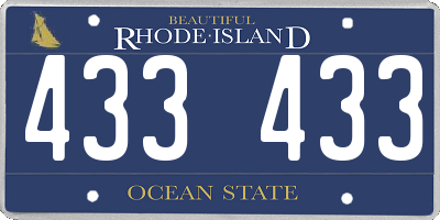 RI license plate 433433