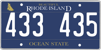 RI license plate 433435