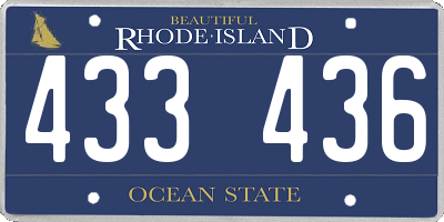 RI license plate 433436