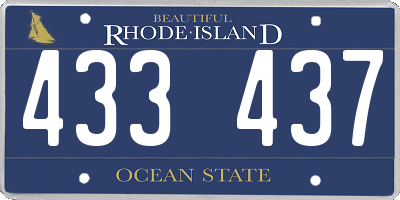 RI license plate 433437