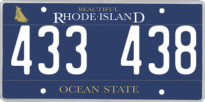 RI license plate 433438