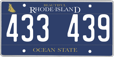 RI license plate 433439