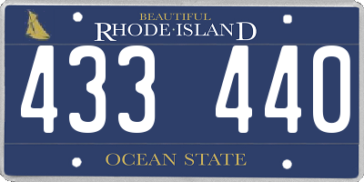 RI license plate 433440