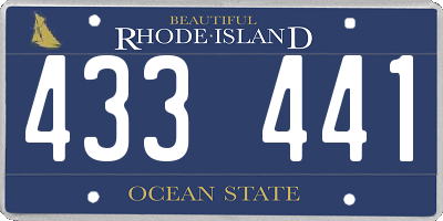 RI license plate 433441