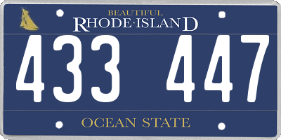 RI license plate 433447