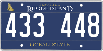 RI license plate 433448