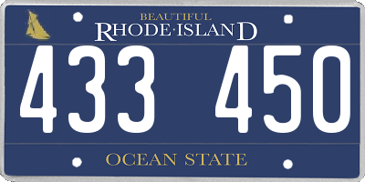 RI license plate 433450