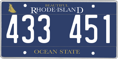 RI license plate 433451
