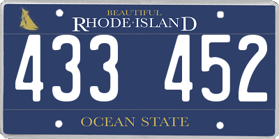 RI license plate 433452