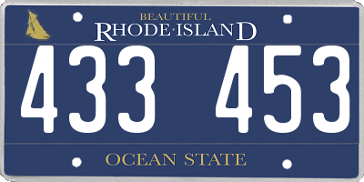 RI license plate 433453