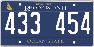 RI license plate 433454
