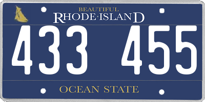 RI license plate 433455