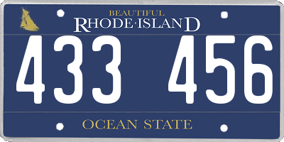 RI license plate 433456