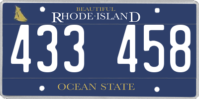 RI license plate 433458