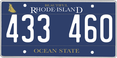 RI license plate 433460