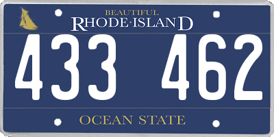 RI license plate 433462