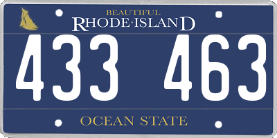 RI license plate 433463