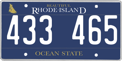 RI license plate 433465