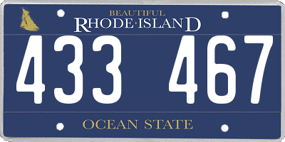RI license plate 433467