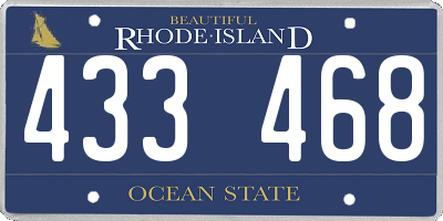 RI license plate 433468