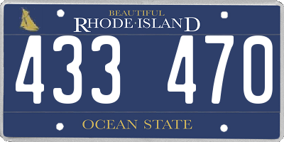 RI license plate 433470