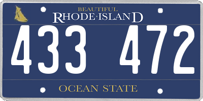 RI license plate 433472