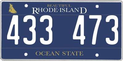 RI license plate 433473