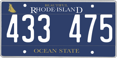 RI license plate 433475