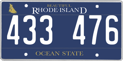 RI license plate 433476