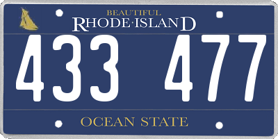 RI license plate 433477