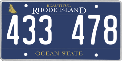 RI license plate 433478