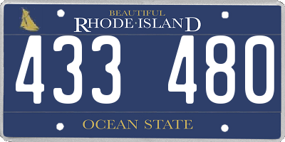 RI license plate 433480