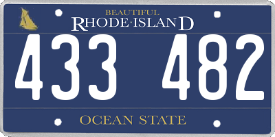 RI license plate 433482